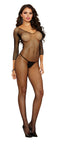 Dreamgirl One Size Fishnet Long Sleeve Crotchless Bodystocking