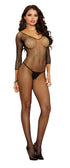Dreamgirl One Size Fishnet Long Sleeve Crotchless Bodystocking