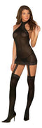 Dreamgirl One Size Sheer Halter Garter Dress