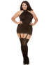 Dreamgirl One Size Queen Sheer Halter Garter Dress