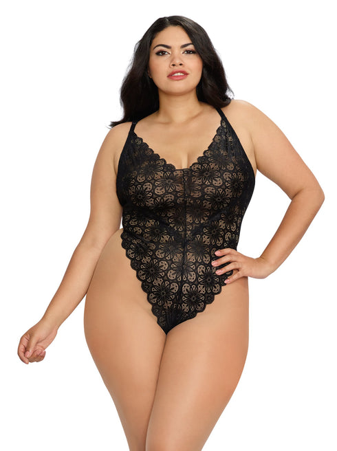 Dreamgirl Plus Size Lace Teddy Wraparound Skirt