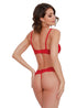 Dreamgirl Silky Microfiber Underwire Shelf Bra And G-String Set