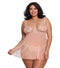 Dreamgirl Plus Size 2 Piece Metallic Mesh Babydoll And Thong Set