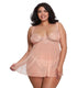 Dreamgirl Plus Size 2 Piece Metallic Mesh Babydoll And Thong Set