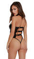 Dreamgirl One Size 2 Piece Stretch Faux Leather Strapless Teddy Set