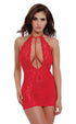 Dreamgirl One Size Heart Mesh Chemise Set