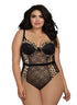 Dreamgirl Plus Size Stretch Lace And Mesh Teddy