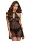 Dreamgirl Stretch Lace Halter Fly-A-Way Front Babydoll