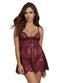 Dreamgirl Lace Babydoll And Skirt Set