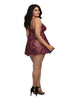 Dreamgirl Plus Size Lace Babydoll And Skirt Set
