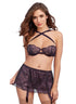 Dreamgirl One Size Stretch Lace 3-Piece Lingerie Set