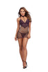 Dreamgirl One Size Lace And Fishnet Colla Chemise