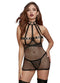 Dreamgirl One Size Fishnet Open Cup Chemise Fetish Play Set