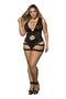 Mapale Plus Size Bodysuit With Removable Harness