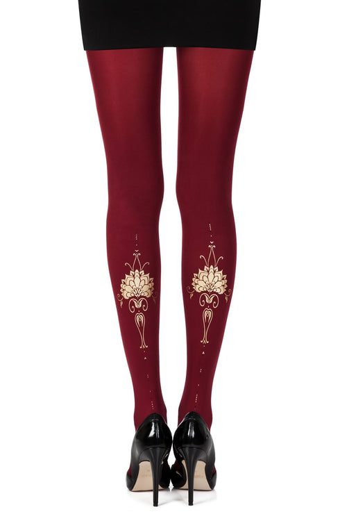 Zohara "Egyptian Goddess" Black Print Tights