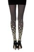 Zohara "Queen Of Hearts" Black Print Tights
