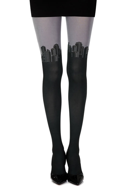 Zohara "Sky Line" Grey Print Tights