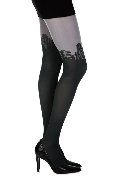 Zohara "Sky Line" Grey Print Tights