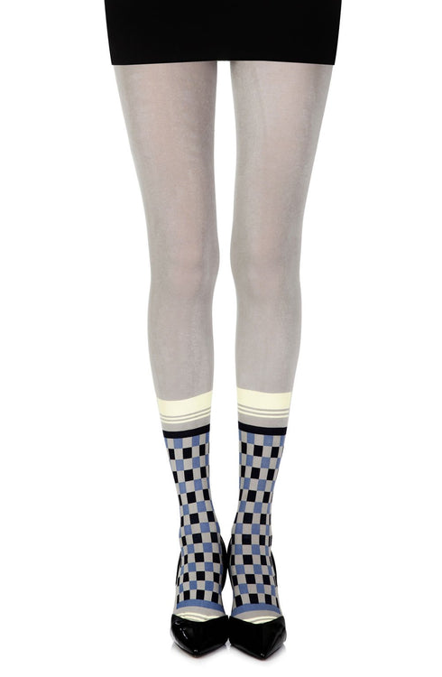 Zohara "Happy Socks" Black Print Tights