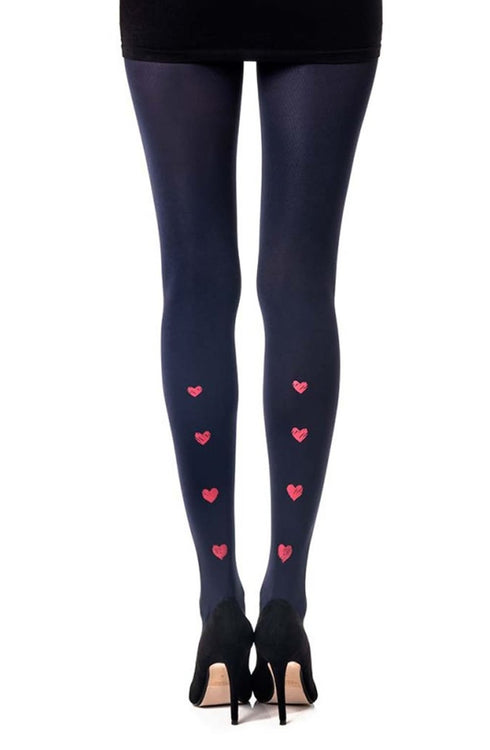 Zohara Love Me Tender" Black Print Tights"