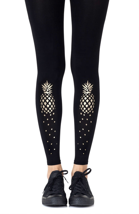 Zohara "If You Like Pina Coladas" Black Footless Tights