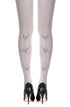 Zohara "Paper Planes" Silver Print Tights