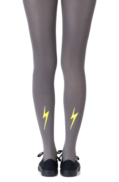 Zohara "Electric Feel" Silver Print Tights