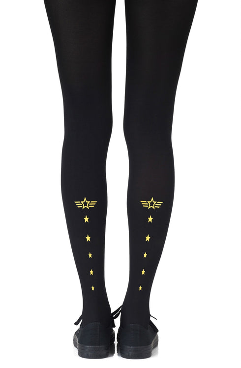 Zohara "Top Gun" Gold Print Tights