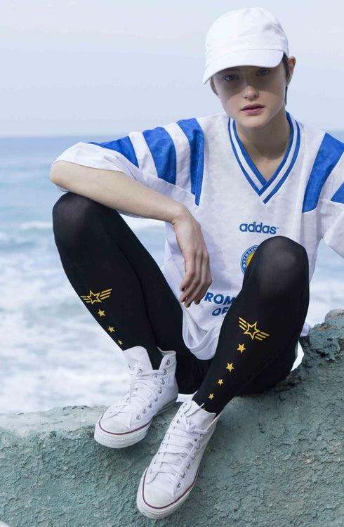 Zohara "Top Gun" Gold Print Tights