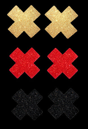 Glitter Kisses Nipple Covers 3 Pairs