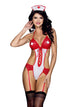 Yesx Yx171 3Pc Headpiece,Teddy & Stockings Red & White