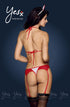 Yesx Yx171 3Pc Headpiece,Teddy & Stockings Red & White